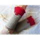 Walkstulpen Armstulpen Beige Rot