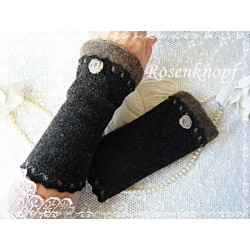 Walkstulpen Armstulpen Dunkelbraun