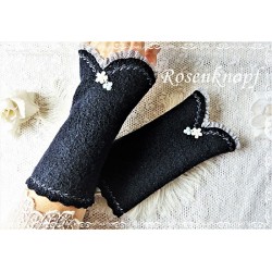 Walkstulpen Armstulpen Nachtblau