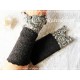 Walkstulpen Armstulpen Anthrazit Bordeaux