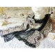 Schal Tuch Stola Halstuch Frauen Schwarz Beige Spitze