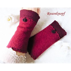 Walkstulpen Armstulpen Rot Bordeaux