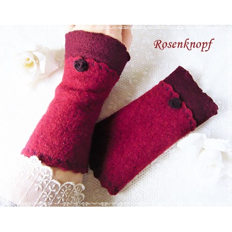 Walkstulpen Armstulpen Rot Bordeaux
