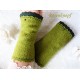 STULPEN Armstulpen Walkstulpen Pulswärmer Damenstulpen Hellgrün Grasgrün Hellblau UNIKAT Rose Frauen E